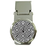 Black and white abstract lines, geometric pattern Money Clip Watches