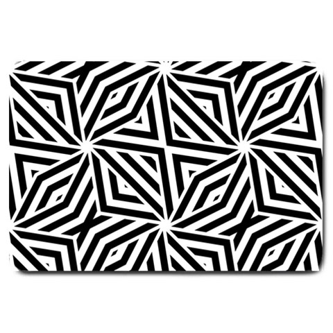 Black and white abstract lines, geometric pattern Large Doormat  from ArtsNow.com 30 x20  Door Mat