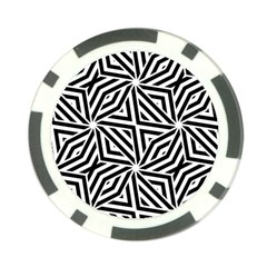 Black and white abstract lines, geometric pattern Poker Chip Card Guard from ArtsNow.com Front