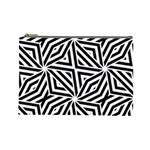 Black and white abstract lines, geometric pattern Cosmetic Bag (Large)