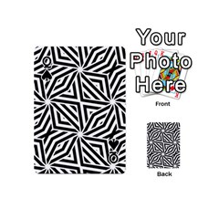 Queen Black and white abstract lines, geometric pattern Playing Cards 54 Designs (Mini) from ArtsNow.com Front - SpadeQ