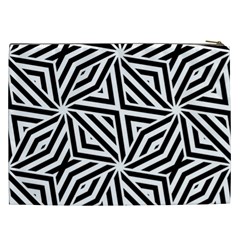 Black and white abstract lines, geometric pattern Cosmetic Bag (XXL) from ArtsNow.com Back