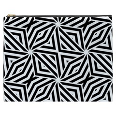 Black and white abstract lines, geometric pattern Cosmetic Bag (XXXL) from ArtsNow.com Front