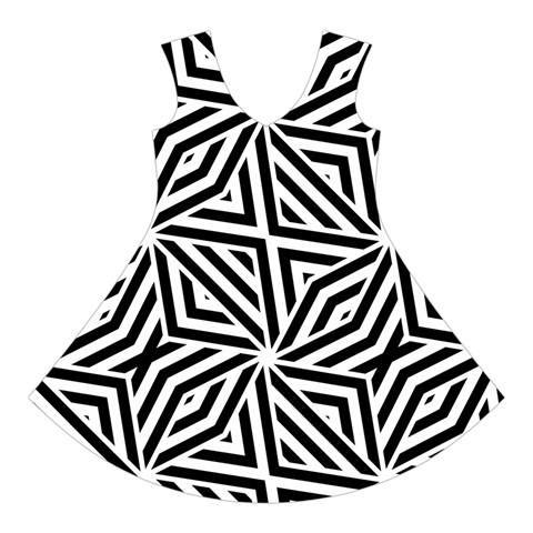 Black and white abstract lines, geometric pattern Short Sleeve V Front