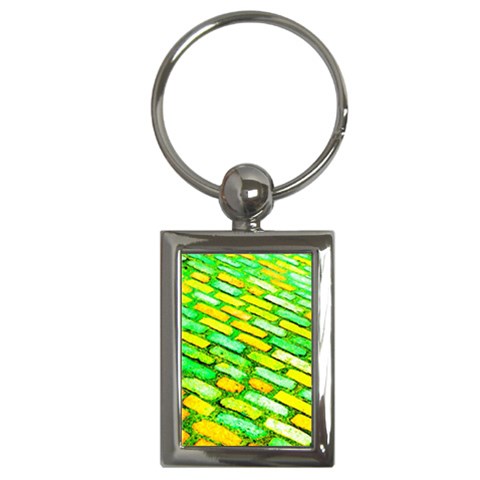 Diagonal street cobbles Key Chain (Rectangle) from ArtsNow.com Front