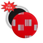 Gray Squares on red 2.25  Magnets (10 pack) 
