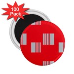 Gray Squares on red 2.25  Magnets (100 pack) 