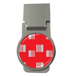 Gray Squares on red Money Clips (Round) 