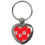 Gray Squares on red Key Chain (Heart)