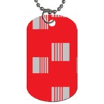 Gray Squares on red Dog Tag (One Side)