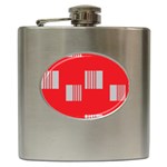 Gray Squares on red Hip Flask (6 oz)