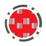 Gray Squares on red Poker Chip Card Guard (10 pack)