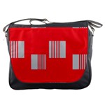 Gray Squares on red Messenger Bag