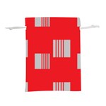 Gray Squares on red Lightweight Drawstring Pouch (M)
