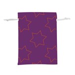 Orange Stars on purple Lightweight Drawstring Pouch (M)