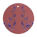 Purple Vines Round Ornament (Two Sides)