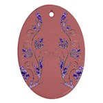 Purple Vines Oval Ornament (Two Sides)
