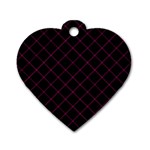 Pink Net on black Dog Tag Heart (One Side)