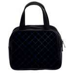 Blue Net on black Classic Handbag (Two Sides)
