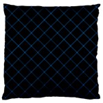 Blue Net on black Large Cushion Case (One Side)