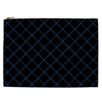 Blue Net on black Cosmetic Bag (XXL)