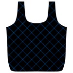 Blue Net on black Full Print Recycle Bag (XL)