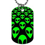 We are WATCHING you! Aliens pattern, UFO, faces Dog Tag (Two Sides)