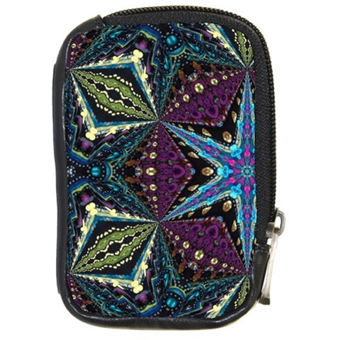 Ornate star Compact Camera Leather Case from ArtsNow.com Front