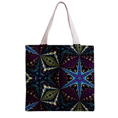 Ornate star Zipper Grocery Tote Bag from ArtsNow.com Back