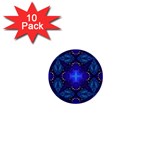 Blue ornate 1  Mini Buttons (10 pack) 