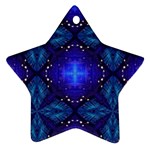 Blue ornate Star Ornament (Two Sides)