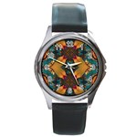 Teal and orange Round Metal Watch