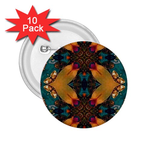 Teal and orange 2.25  Buttons (10 pack)  from ArtsNow.com Front