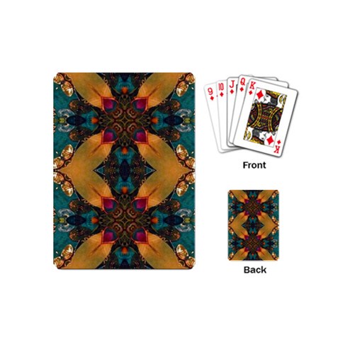 Teal and orange Playing Cards Single Design (Mini) from ArtsNow.com Back