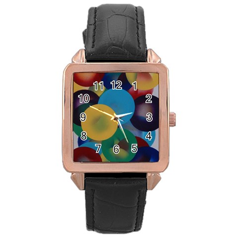 Kaleidoscope Rose Gold Leather Watch  from ArtsNow.com Front