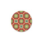 Red Green Floral Pattern Golf Ball Marker (10 pack)