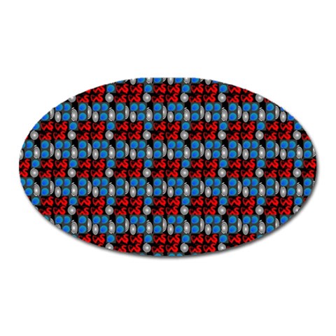 Red And Blue Oval Magnet from ArtsNow.com Front