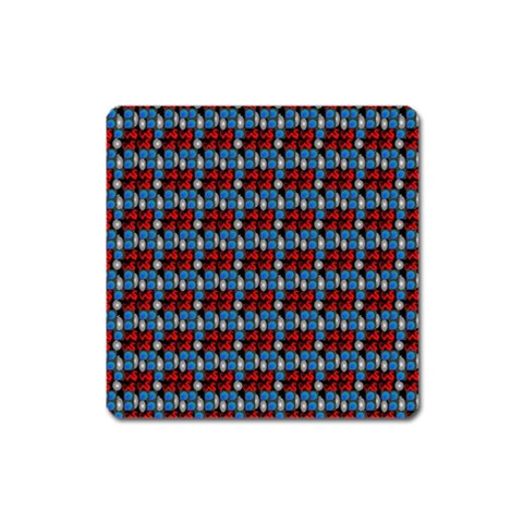 Red And Blue Square Magnet from ArtsNow.com Front