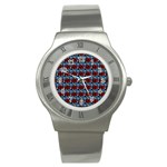 Red And Blue Stainless Steel Watch