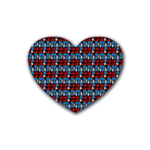 Red And Blue Rubber Coaster (Heart)  from ArtsNow.com Front