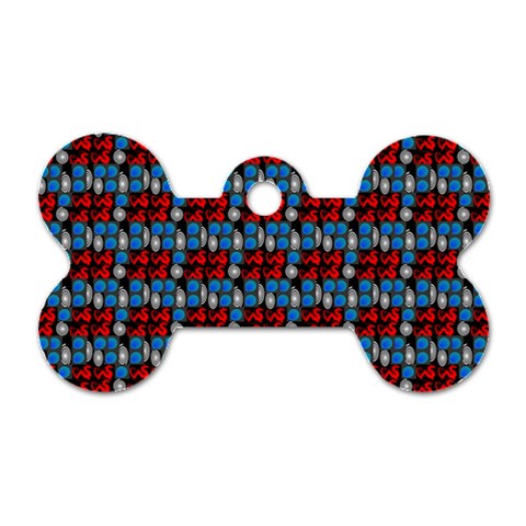 Red And Blue Dog Tag Bone (One Side) from ArtsNow.com Front