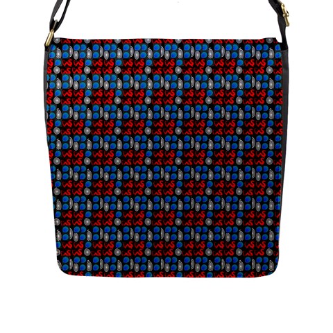 Red And Blue Flap Closure Messenger Bag (L) from ArtsNow.com Front