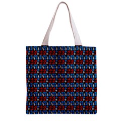 Red And Blue Zipper Grocery Tote Bag from ArtsNow.com Back