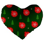 Christmas 001 Large 19  Premium Heart Shape Cushions