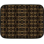 Luxury Golden Oriental Ornate Pattern Double Sided Fleece Blanket (Mini) 