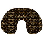 Luxury Golden Oriental Ornate Pattern Travel Neck Pillow