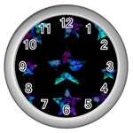 Mermaid Stars Wall Clock (Silver)