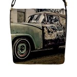 Abandoned Old Car Photo Flap Closure Messenger Bag (L)