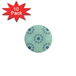 Mint floral pattern 1  Mini Magnet (10 pack) 
