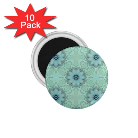 Mint floral pattern 1.75  Magnets (10 pack)  from ArtsNow.com Front
